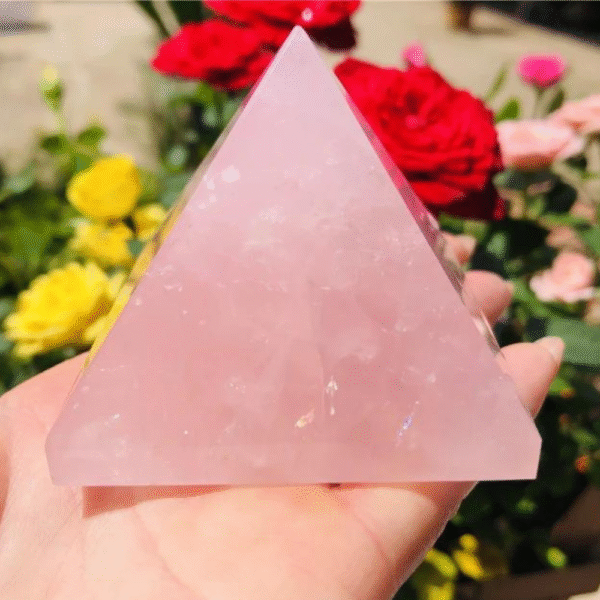 Rose Quartz Natural Crystal Pyramid