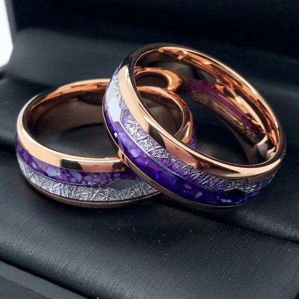 Amara Amethyst Paved Ring – Rose Gold Edition