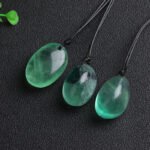 Green Fluorite Egg Pendant Necklace - Image 3