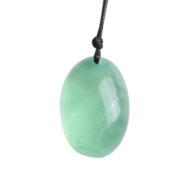 Green Fluorite Egg Pendant Necklace