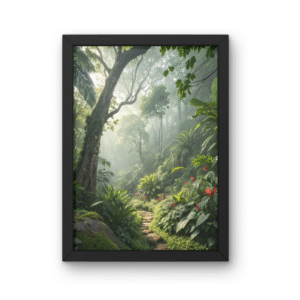 1 Emerald Whisper Pathway Premium Matte Wall Art Poster 18″ x 24″ (Vertical)