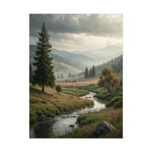 14923313155113304020_2048.jpeg Whispers of the Evergreen Valley Premium Matte Wall Art Poster 18″ x 24″ (Vertical)