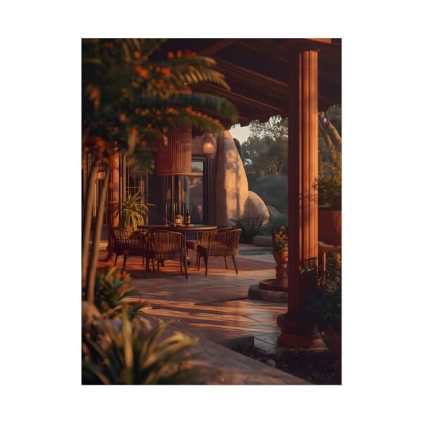 Golden Haven Veranda Premium Matte Wall Art Poster 18″ x 24″ (Vertical)