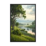 Misty Morning Serenity Framed Matte Art Print – 24" × 36"