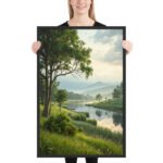 Misty Morning Serenity Framed Matte Art Print – 24" × 36" - Image 2