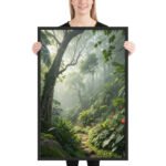 Misty Rainforest Path Framed Matte Art Print – 24" × 36" - Image 2