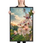 Golden Blossom Serenity Framed Matte Art Print – 24" × 36" - Image 2