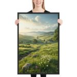 Rolling Hills & Wildflowers Framed Matte Art Print – 24" × 36" - Image 2