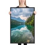 Emerald Reflections Framed Matte Art Print – 24" × 36" - Image 2