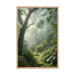 Misty Rainforest Path Framed Matte Art Print – 24" × 36" - Image 3