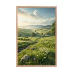 Rolling Hills & Wildflowers Framed Matte Art Print – 24" × 36" - Image 3