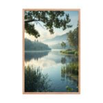 Ethereal Lake Landscape Framed Matte Art Print – 24" × 36" - Image 3