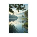 Ethereal Lake Landscape Framed Matte Art Print – 24" × 36" - Image 4