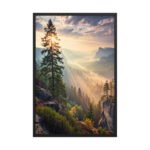 Radiant Mountain Sunrise Framed Matte Art Print – 24" × 36"