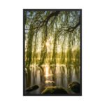 Willow & Lake Landscape Framed Matte Art Print – 24" × 36"