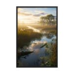Marshland Sunrise Framed Matte Art Print – 24" × 36"