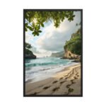 Azure Serenity Framed Matte Art Print – 24" × 36"