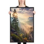 Radiant Mountain Sunrise Framed Matte Art Print – 24" × 36" - Image 2