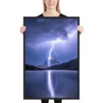 Stormspire Reflection Framed Matte Art Print – 24" × 36" - Image 2