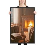 Fireside Serenity Framed Matte Art Print – 24" × 36" - Image 2
