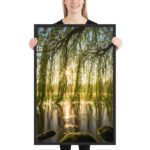 Willow & Lake Landscape Framed Matte Art Print – 24" × 36" - Image 2