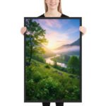 Dawn River Valley Framed Matte Art Print – 24" × 36" - Image 2
