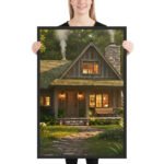 Woodland Cabin Framed Matte Art Print – 24" × 36" - Image 2