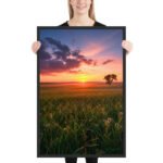 Radiant Sunset Meadow Framed Matte Art Print – 24" × 36" - Image 2