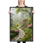 Whispering Garden Path Framed Matte Art Print – 24" × 36" - Image 2