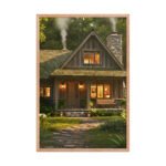 Woodland Cabin Framed Matte Art Print – 24" × 36" - Image 3
