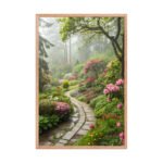 Whispering Garden Path Framed Matte Art Print – 24" × 36" - Image 3