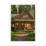 Woodland Cabin Framed Matte Art Print – 24" × 36" - Image 4
