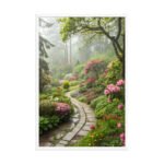 Whispering Garden Path Framed Matte Art Print – 24" × 36" - Image 4