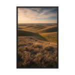 Golden Prairie Horizons Framed Matte Art Print – 24" × 36"