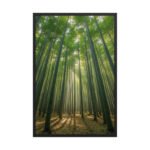 Emerald Bamboo Cathedral Framed Matte Art Print – 24" × 36"