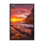 Crimson Cliffs at Dusk Framed Matte Nature Fine Art Print — 24" × 36"