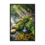 Celestial Orchid Falls Framed Matte Nature Fine Art Print — 24" × 36"