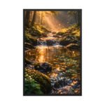 Luminous Brook Framed Matte Nature Fine Art Print — 24" × 36"