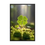 Four-Leaf Clover Framed Matte, Nature Art Print — 24" × 36"
