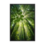 Emerald Canopy Radiance | Framed Matte, Nature Art Print - 24" × 36"
