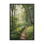 Whispering Woodland Path | Framed Matte, Nature Art Print - 24" × 36"