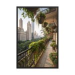 Emerald Skyline Terrace | Framed Matte, Nature Art Print - 24" × 36"