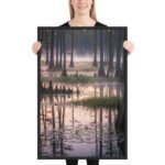 Ethereal Cypress Dawn Framed Matte Art Print – 24" × 36" - Image 2