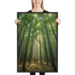 Emerald Bamboo Cathedral Framed Matte Art Print – 24" × 36" - Image 2