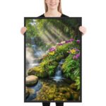 Celestial Orchid Falls Framed Matte Nature Fine Art Print — 24" × 36" - Image 2