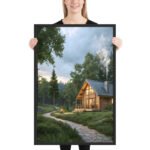 The Forest Cabin in the Hinterlands | Framed Matte, Nature Art Print - 24" × 36" - Image 2