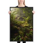 The Sunlit Sanctuary Ancient Ferns | Framed Matte, Nature Art Print - 24" × 36" - Image 2