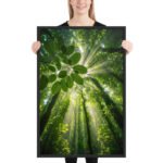Emerald Canopy Radiance | Framed Matte, Nature Art Print - 24" × 36" - Image 2