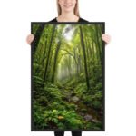 Tropical Rainforest & Mossy Creek Vista | Framed Matte, Nature Art Print - 24" × 36" - Image 2