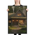 Sylvan Sanctuary: Rustic Forest Haven | Framed Matte, Nature Art Print - 24" × 36" - Image 2
